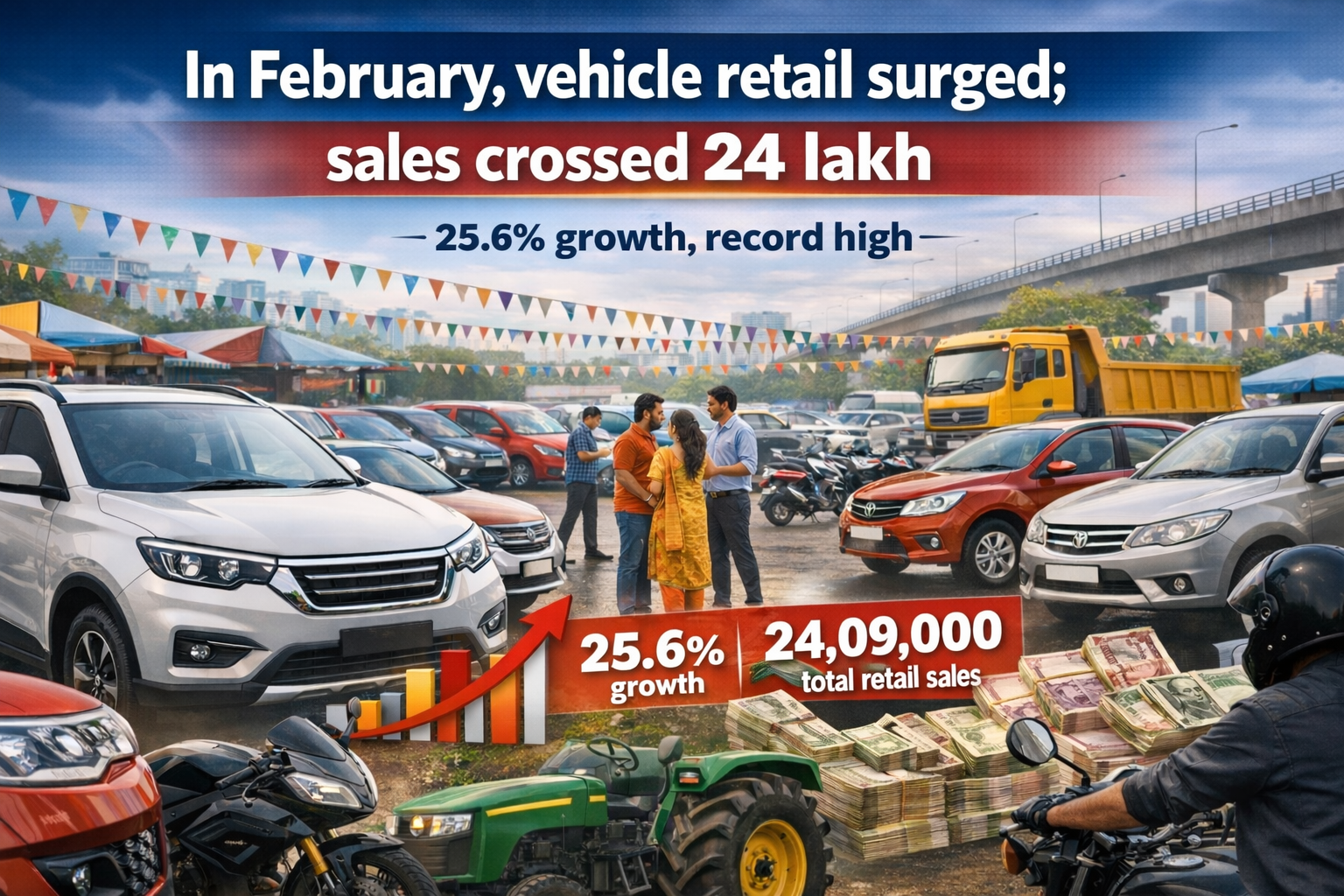 വാഹനവിപണി കുതിച്ചു; 24 ലക്ഷം കടന്ന് വിൽപന